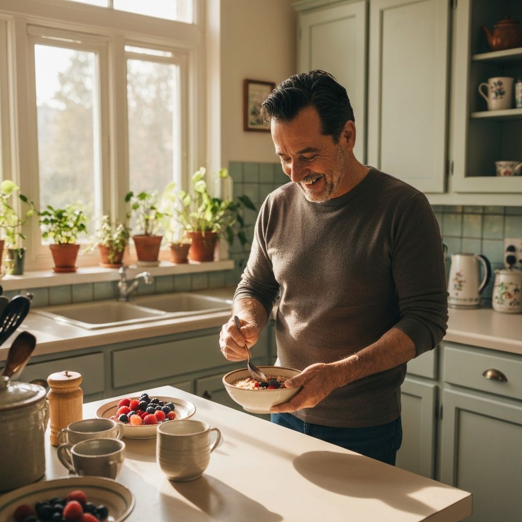 Inicio del día con desayuno en casa