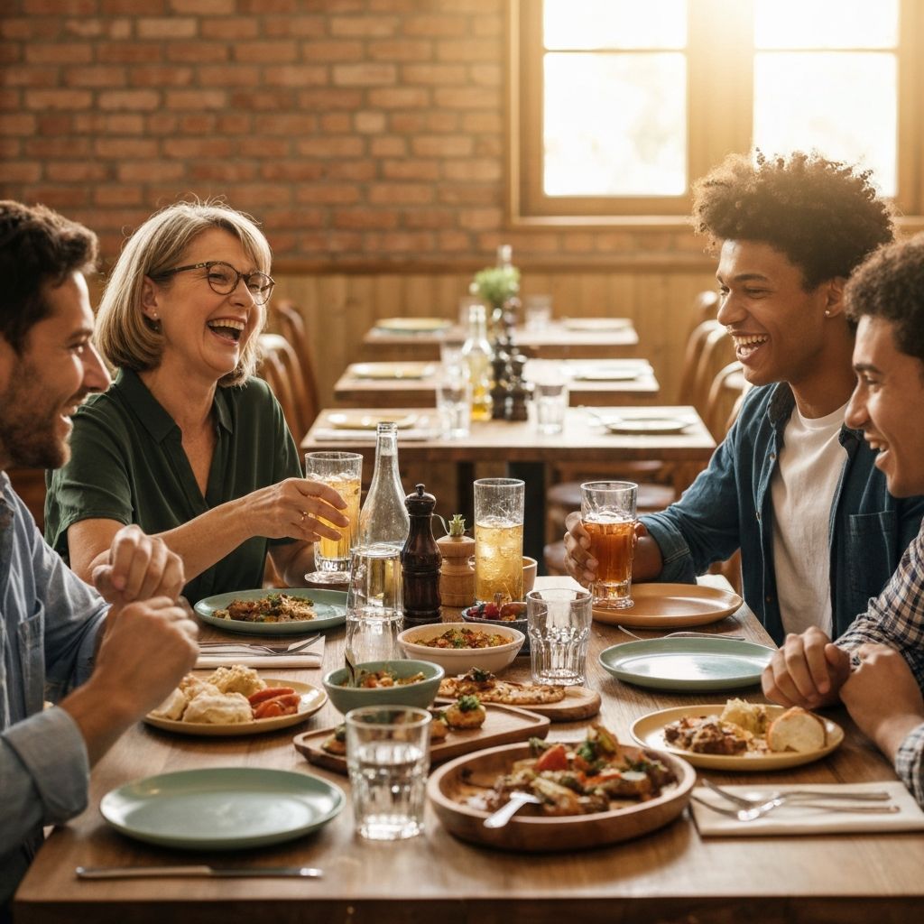 Comida compartida en situación social